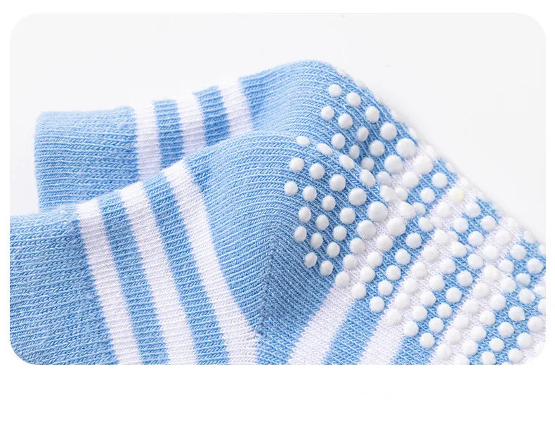 6 Pairs 0-5 Years Old Non-Slip Kids Socks with Grip Little Girls Boys Ankle Socks Infants Toddlers Children Floor Socks
