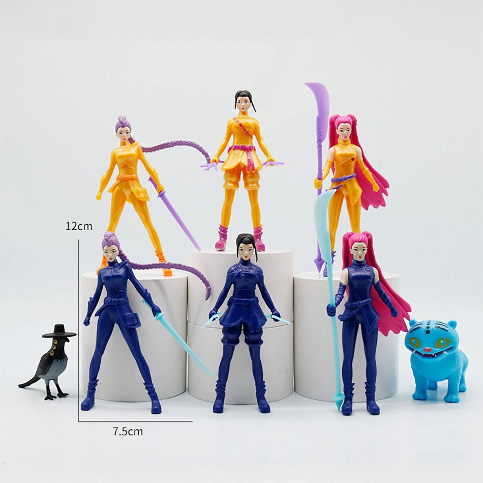 5-18pcs/Set Kpop Demon Hunters Action Figure Toy Derpys Tiger Rumi Mira Zoey Sussy Figurine Doll For Fans Gift Birthday Gifts