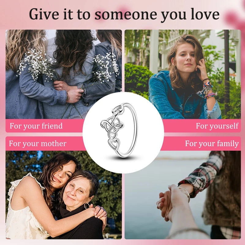 925 Sterling Silver Original Celtic Knots Charms Bead Earrings Ring Bracelet Necklace Series Jewelry Set For Women Men DIY Gift