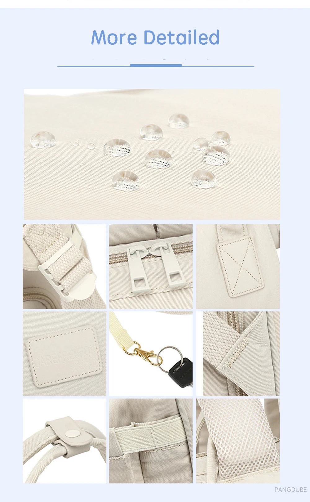 PANGDUBE Baby Nappy Bag with 2pcs Stroller Hooks Mummy Bag Backpack Waterproof Outdoor Travel Mommy Maternity Bag for Baby Stuff