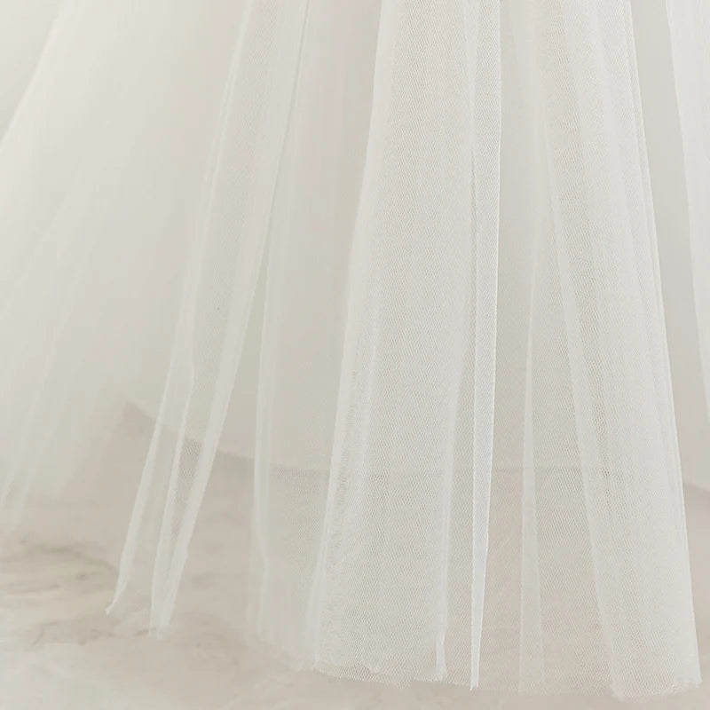 Baby Kids Green Lace Dresses For Children Girl Sleeveless Princess Gown Birthday Party Flower Girls White Dress