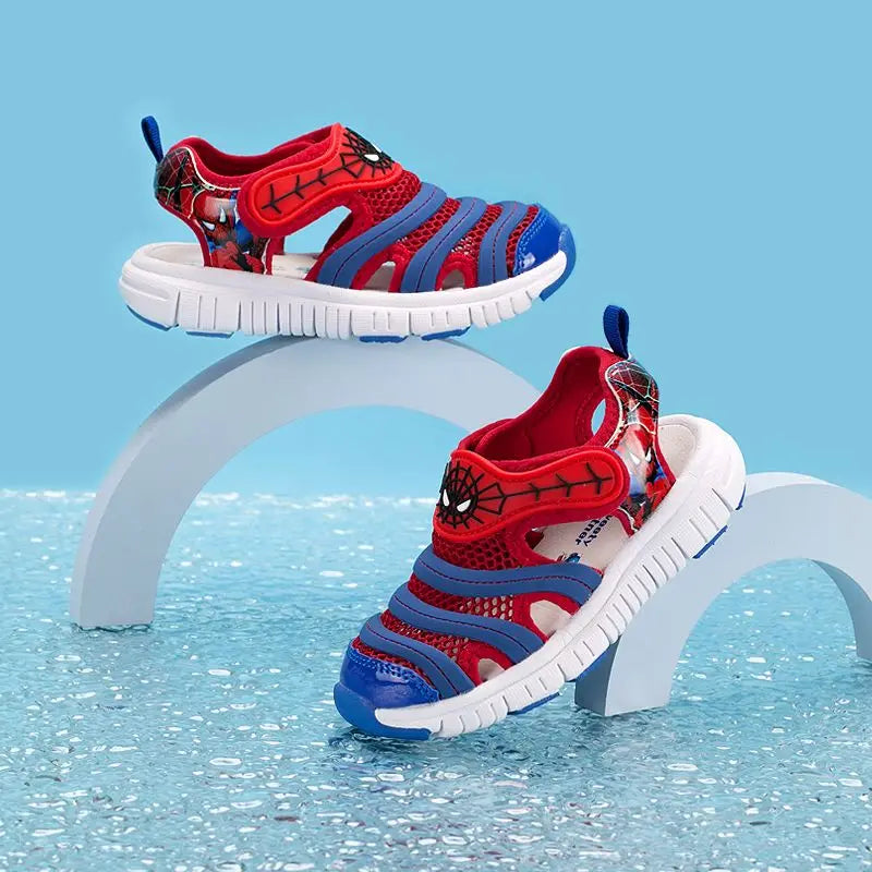 Disney Cartoon Girls' LED Sandals Summer Breathable Children's Sports Beach Girls' Soft Shining Shoes Size 24-35