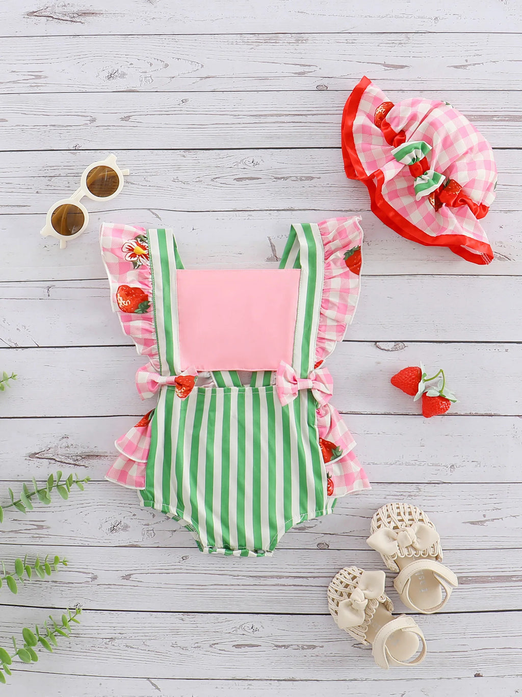 Toddler Girls Floral Print Sleeveless Rompers with Bow Headband Set Summer Jumpsuits Outfits Clothes for Baby Girls