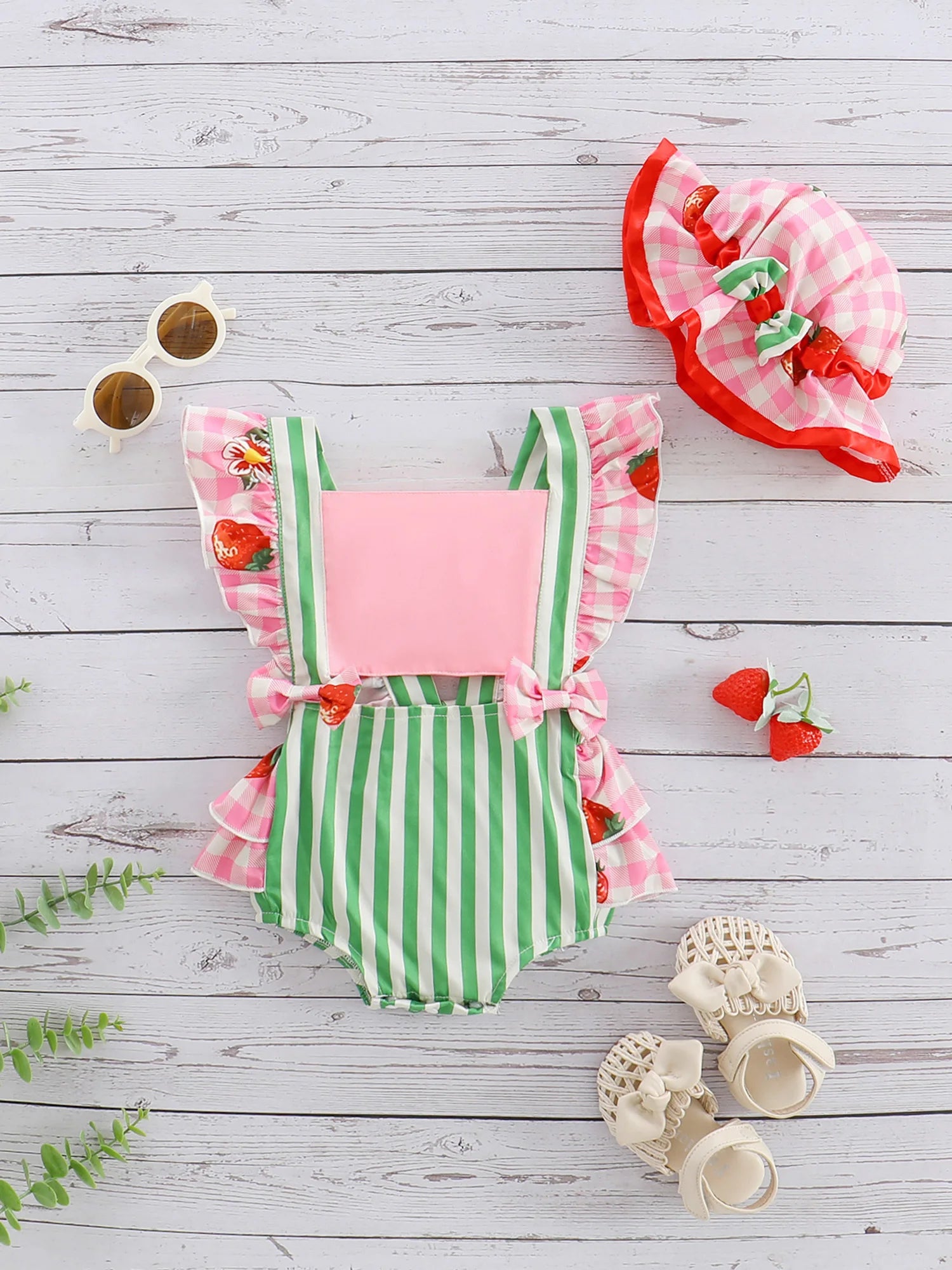 Toddler Girls Floral Print Sleeveless Rompers with Bow Headband Set Summer Jumpsuits Outfits Clothes for Baby Girls