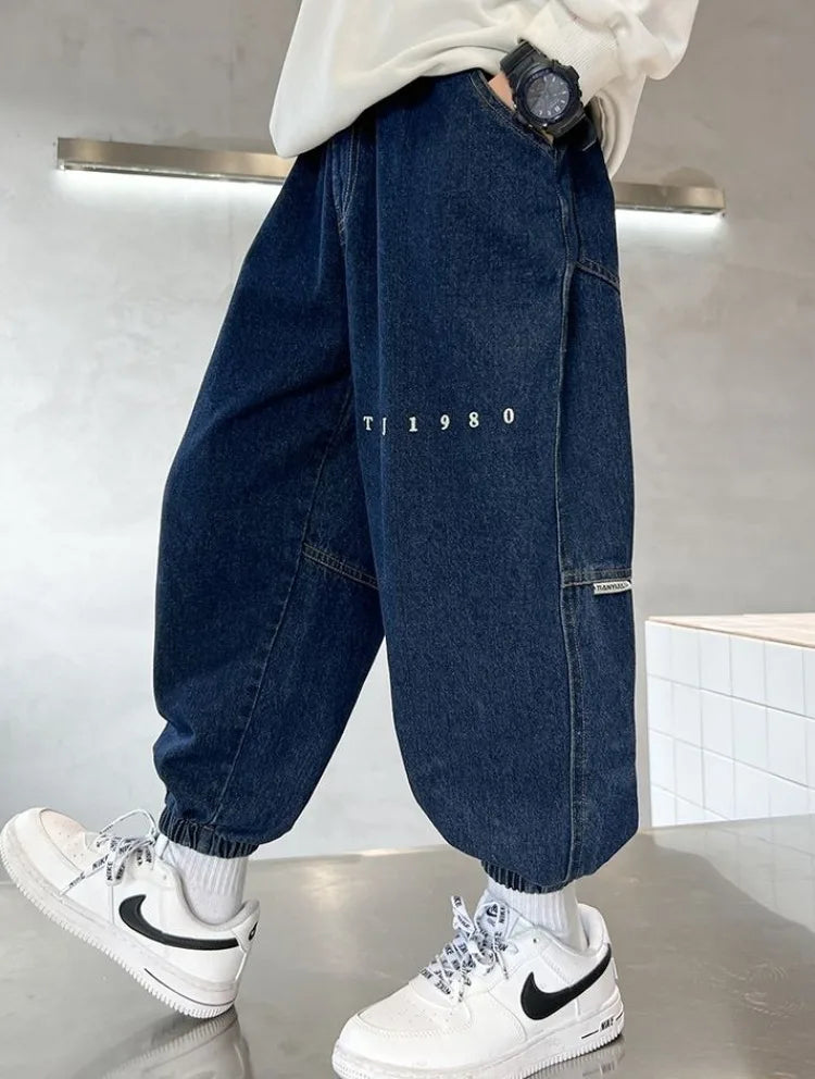 Boys Jeans Spring Autumn 2025 New Style Casual Pants Trendy Stretch Fabric Comfort Fit Toddler Boys