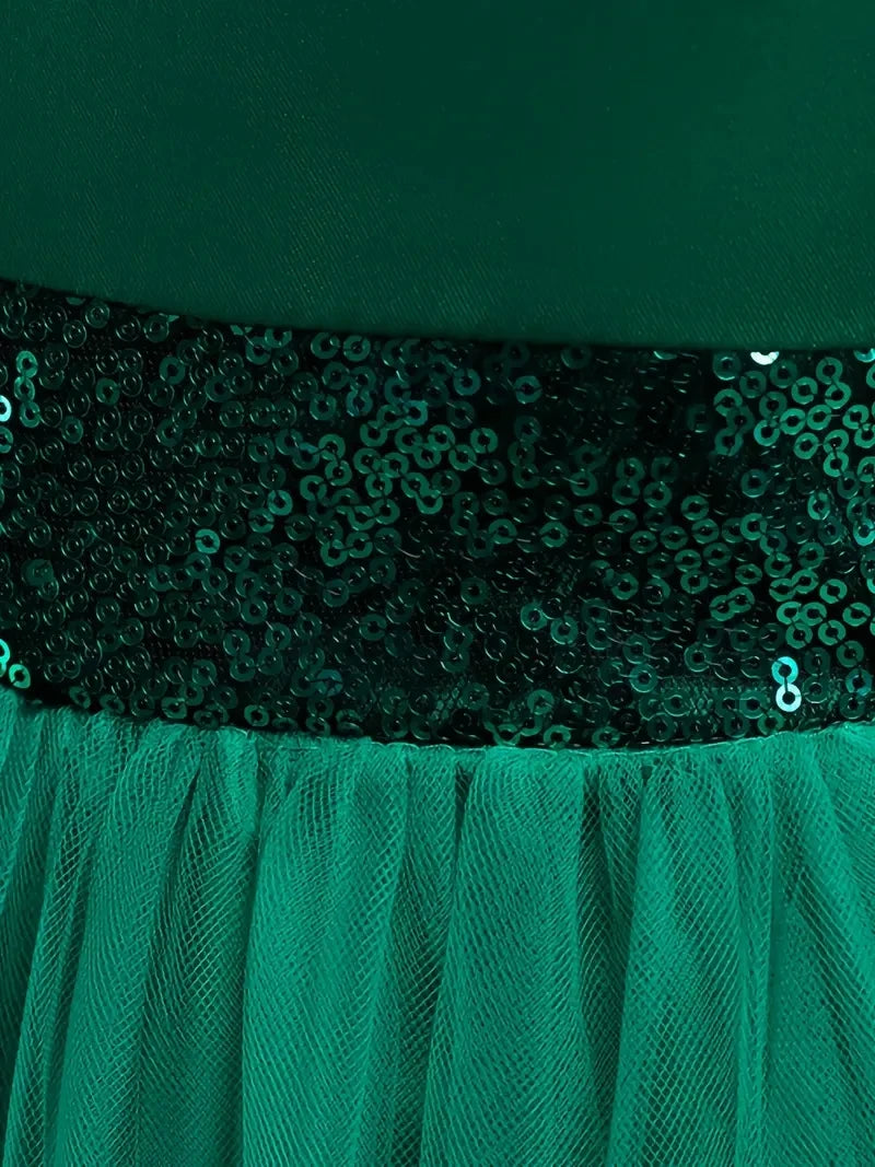 Girls Princess Dress Sleeveless Sequin Mesh Tutu Dress Performance Dress Wedding Flower Girls Dress For Evening Birthday #2038