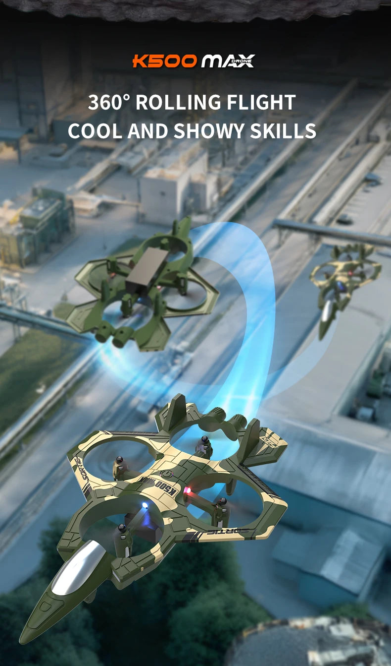 JCMO K500MAX Glider Flying Helicopter RC Hobby Jet Plane 2.4G Stunt Remote Control Foam Fighter Airplane Toy Drone With Light