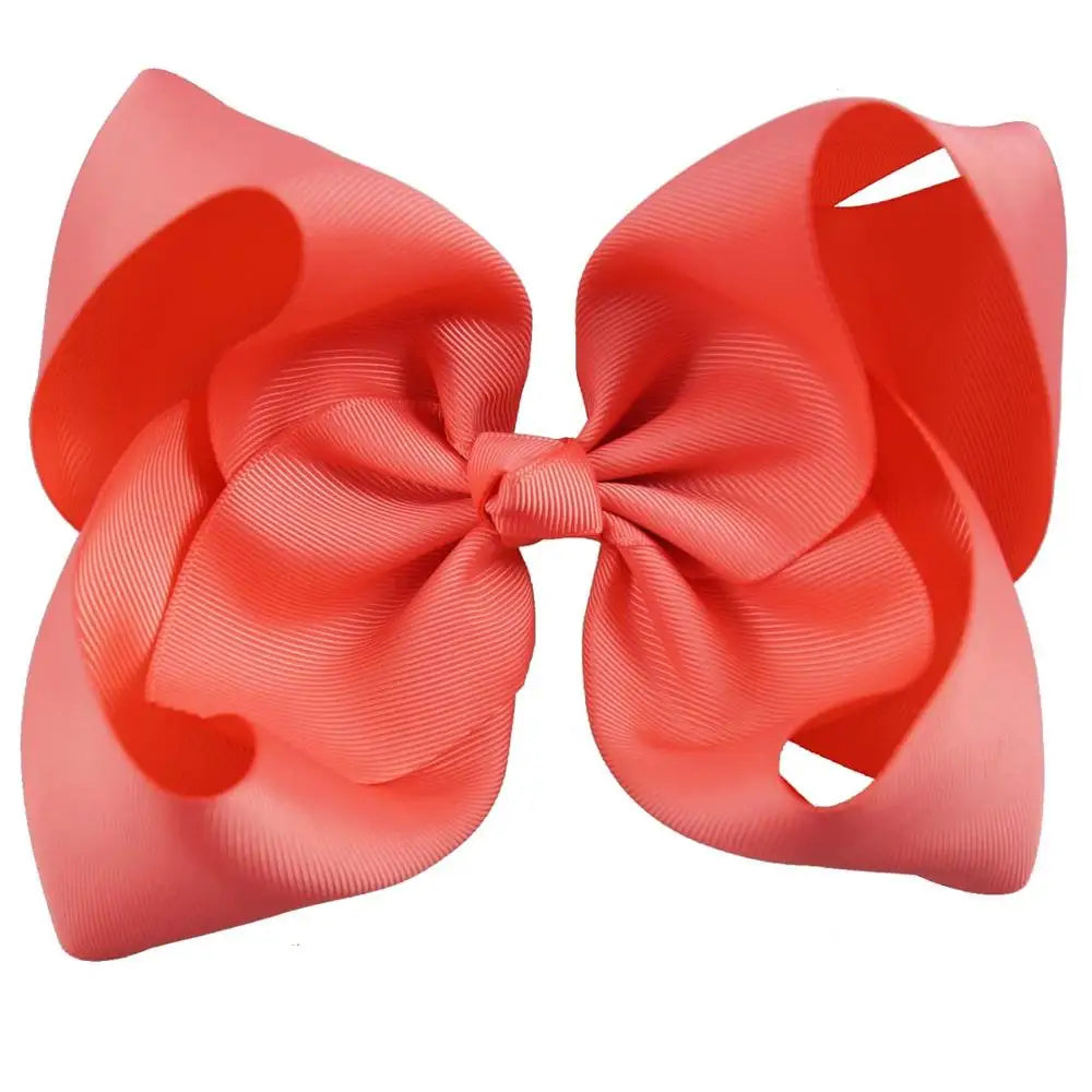 60 Colors Boutique 8" Large Solid Grosgrain Ribbon Hair Bow Clips Barrettes for Women Girls Accessories
