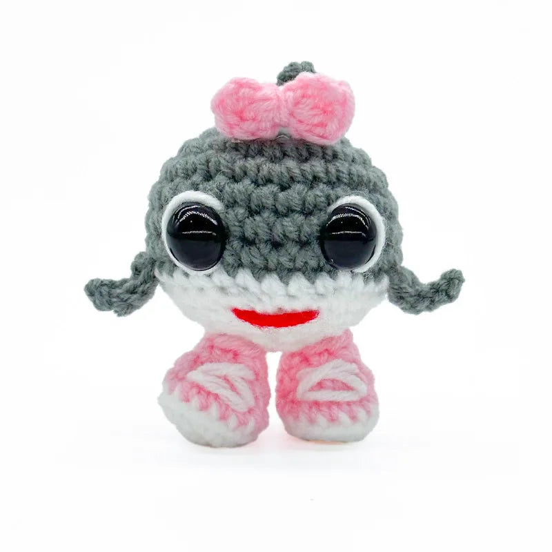 Funny Positive Crochet Shark Handicrafts Tungtungsahur Figure Desktop Decoration Articulated Tralalero Tralala Figure Ornament