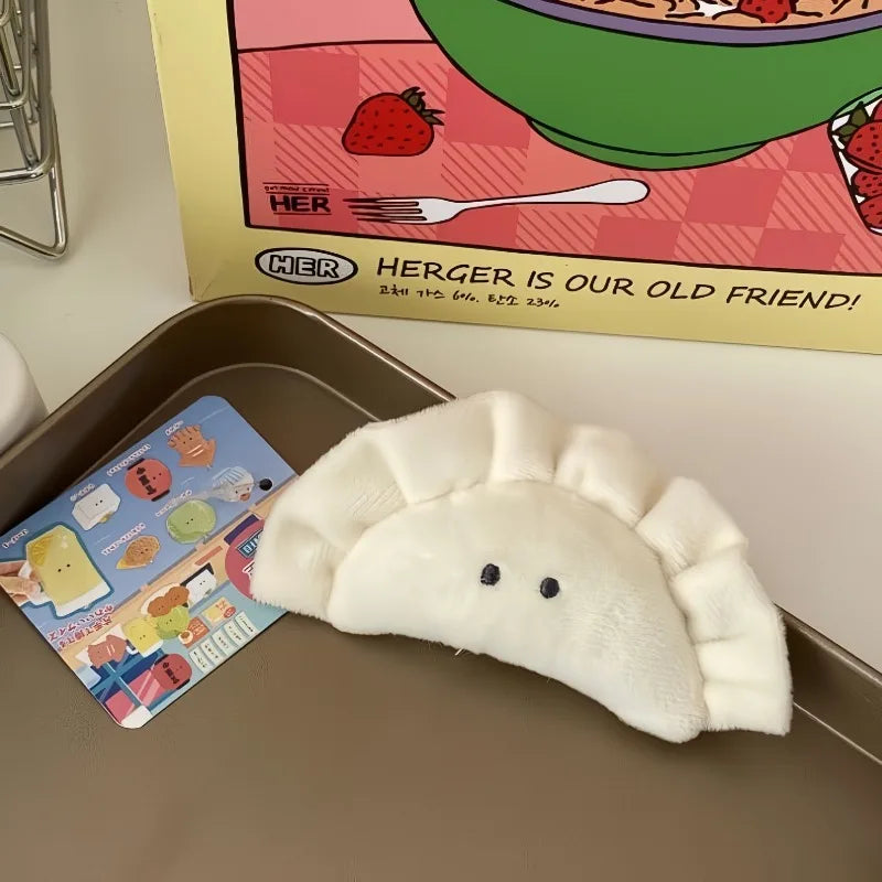 Cartoon Squishy Plush Dumpling Funny Soft Stuffed Plush Toys Mini Bag Charm Keyring Cute Accessory for Keys and Backpacks