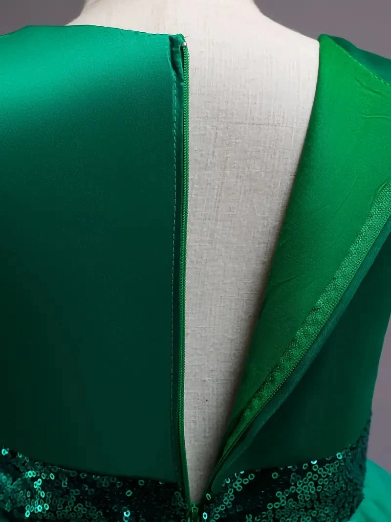 Girls Princess Dress Sleeveless Sequin Mesh Tutu Dress Performance Dress Wedding Flower Girls Dress For Evening Birthday #2038