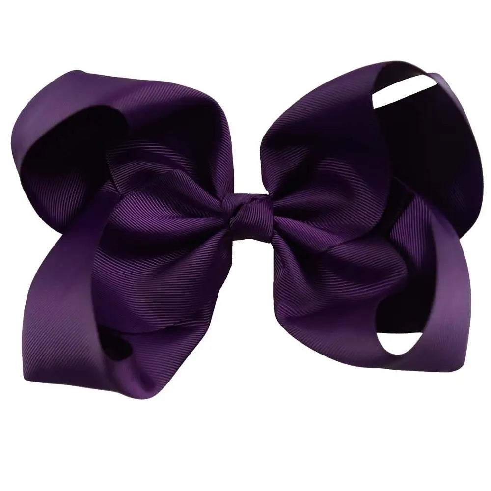 60 Colors Boutique 8" Large Solid Grosgrain Ribbon Hair Bow Clips Barrettes for Women Girls Accessories