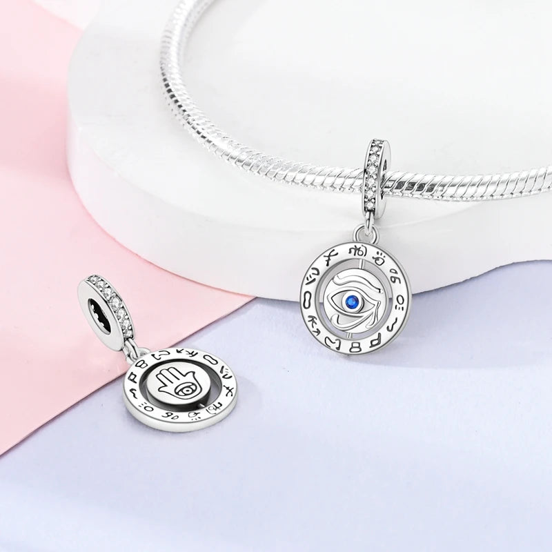 Hot Sales 925 Sterling Silver Charms Beads Devil's Eye Fatima's Hand Cross Beads Fit Original Bracelet Women DIY Jewelry Gifts