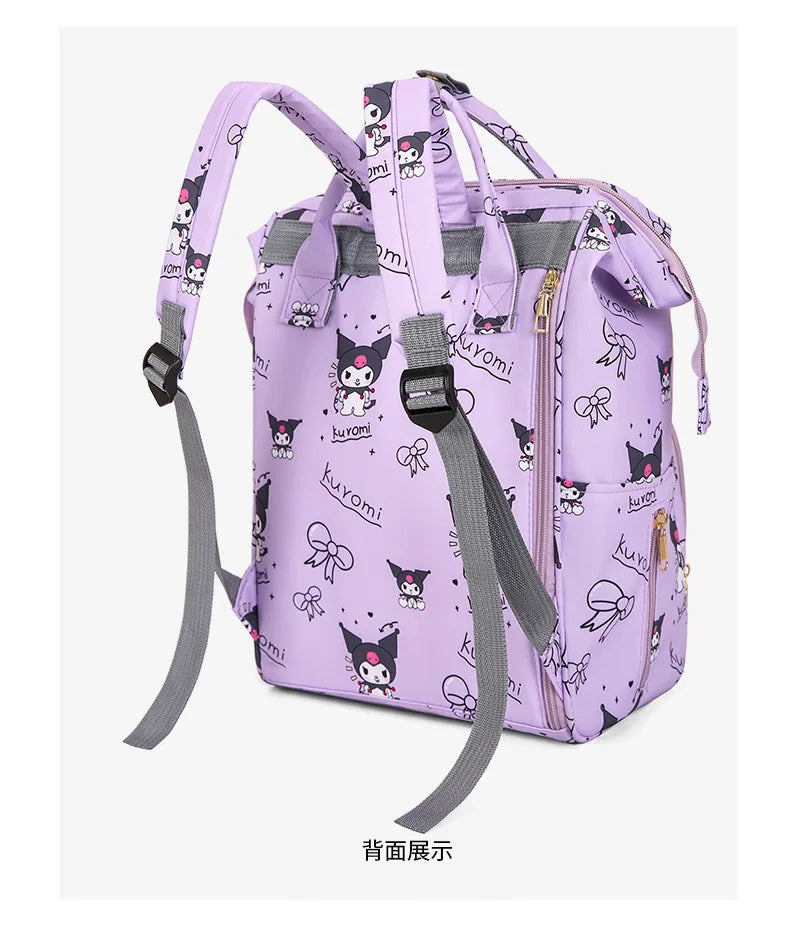 Kuromi New Diaper Bag Backpack Cartoon Cute Baby Diaper Bag Backpack Multifunctional Fashion Lightweight Baby Bag Large Capacity