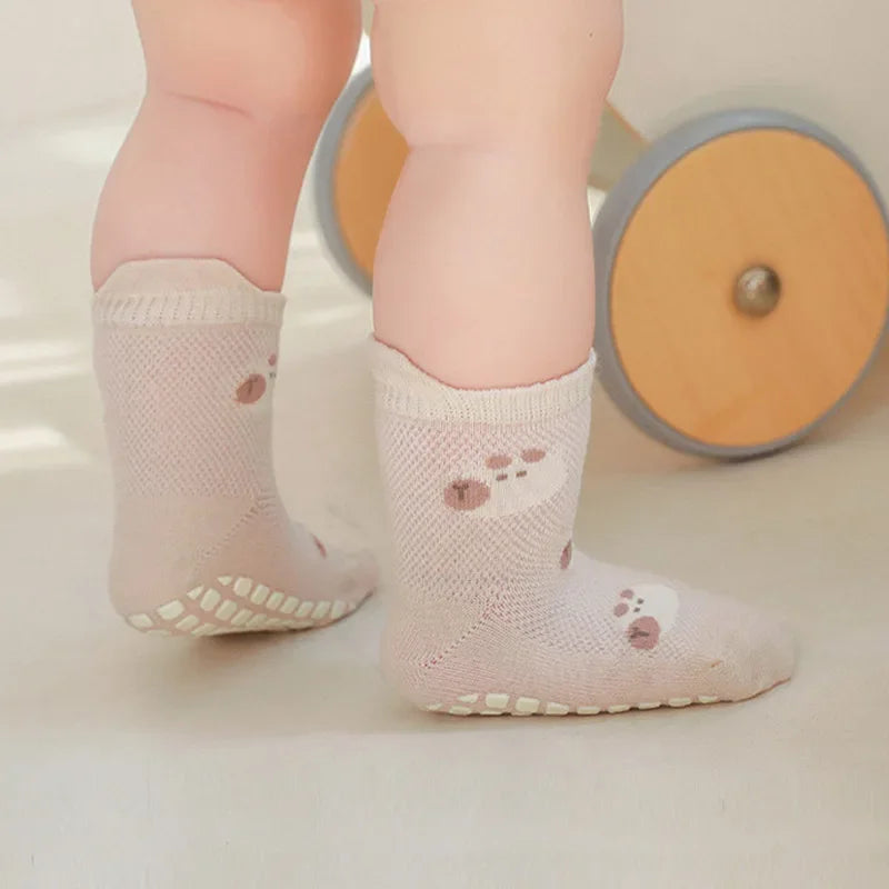 5 Pairs Childrens Indoor Anti-Slip toddler Socks Cute Cartoon Pattern Kids Boys Girls Socks Comfortable Breathable for Toddler