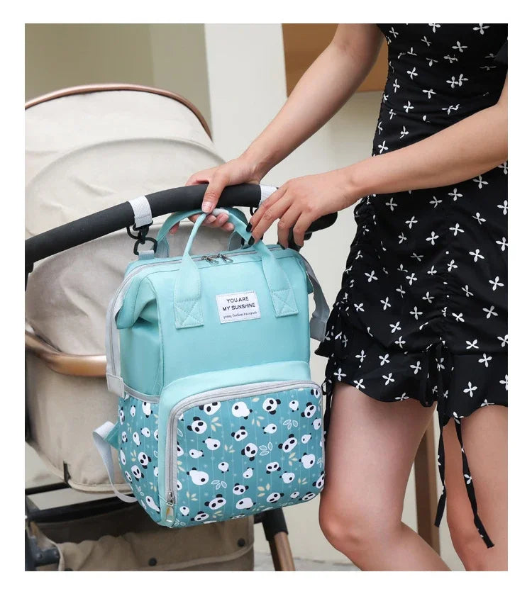 Mommy Bag Multifunctional Waterproof Insulated Backpack Large Capacity Maternity Travel Changing Bag Stroller Strap Schoolbag