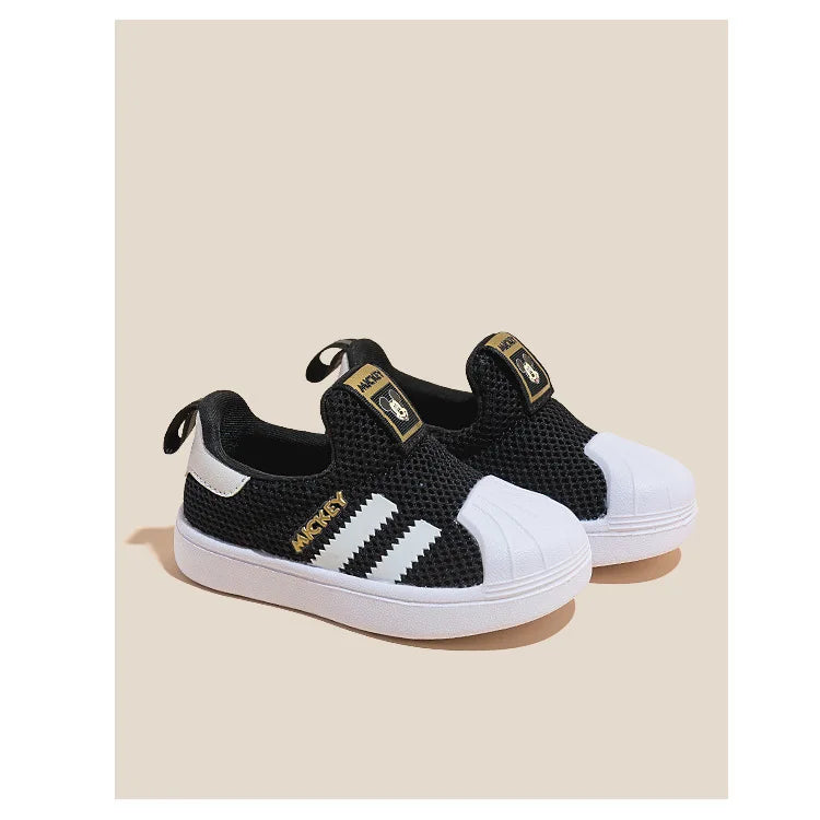 Disney Casual Shoes For Baby Boy Girl Brand Children Sneaker Mickey Mouse Kids Sports Black Shoes Toddler Walking Shoes Size 32