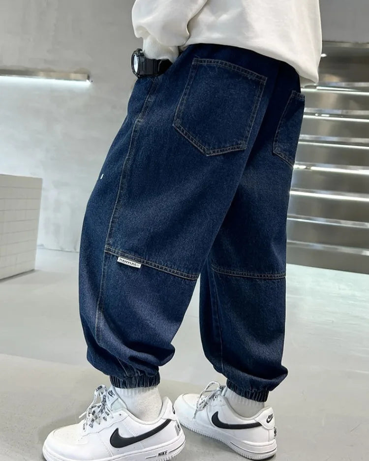 Boys Jeans Spring Autumn 2025 New Style Casual Pants Trendy Stretch Fabric Comfort Fit Toddler Boys