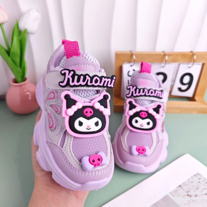 Kids'Casual Shoes Children Cartoon PU Leather Spring Fashion Outdoor Sneakers Breathable Anti-slip Purple Khaki Size 26-37
