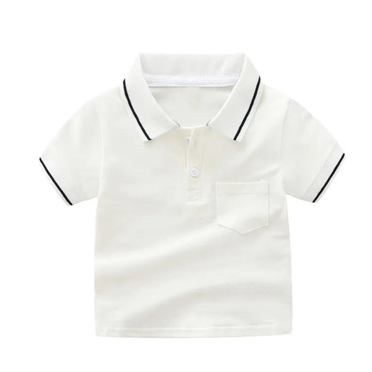 Summer Kids Polo Shirt Boys Short Sleeve Lapel Polos Clothes for Girls Cotton Print Breathable Kids Polo Shirt Children Tops