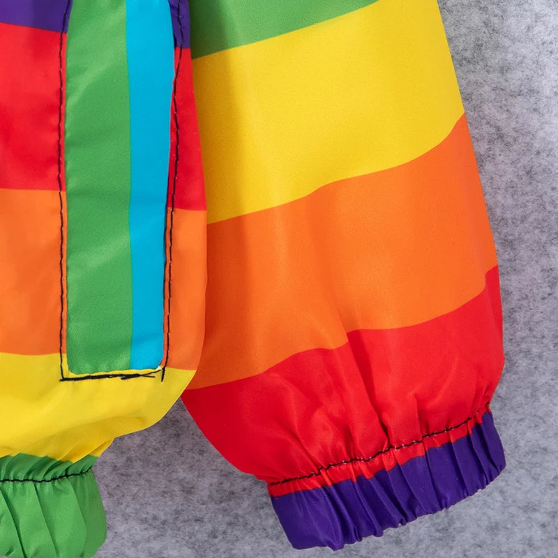 Spring And Autumn New Rainbow Striped Baby Boys Jacket, Simple Style Children'S Long Sleeve Clothes (9 Months -4 Years Old)