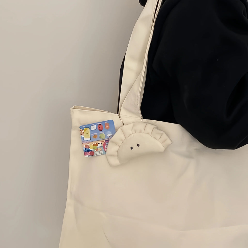 Cartoon Squishy Plush Dumpling Funny Soft Stuffed Plush Toys Mini Bag Charm Keyring Cute Accessory for Keys and Backpacks