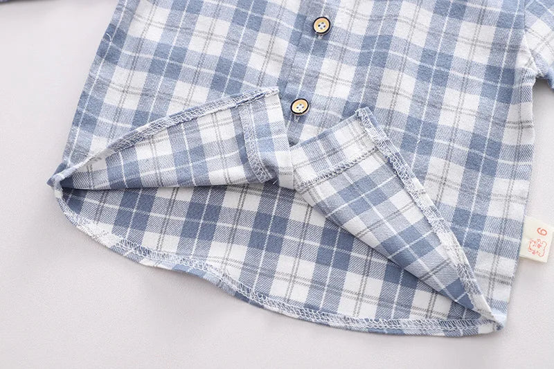 New Spring Autumn Baby Clothes Suit Children Boys Fashion Plaid Shirt Vest Pants 3Pcs/Set Toddler Casual Costume Kids Tracksuits