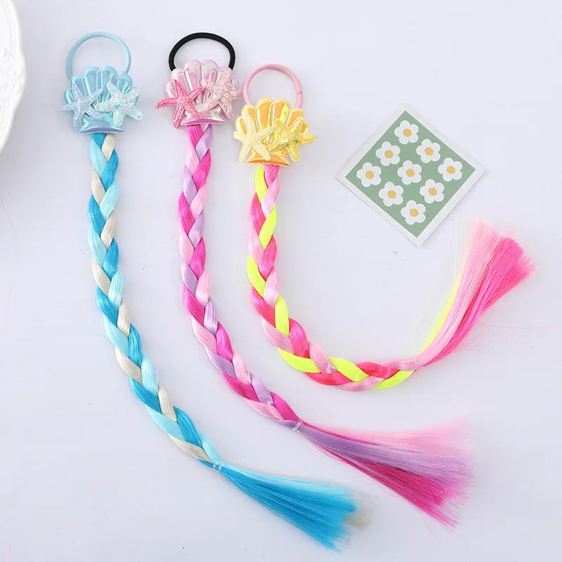 1 Pc Mermaid Braiding Hair Extensions for Girls Hair Rainbow Color Colorful Twist Braid Wigs Braid Crochet Braids Hair Extension