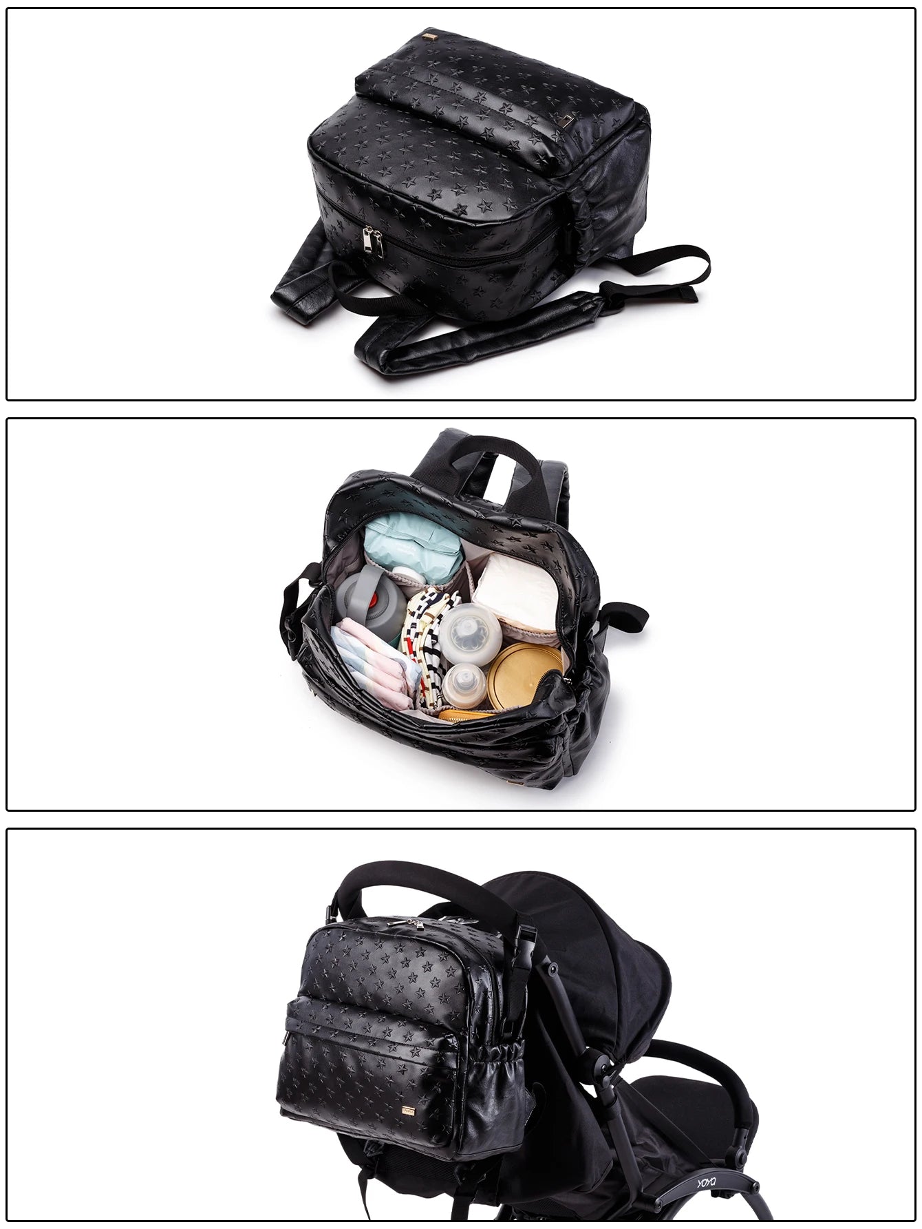 Fashion Diaper Bag for Newborn Baby Waterproof Light Weight Protable Mommy Diaper Backpack for Quick Outing Nappy Changing Bag