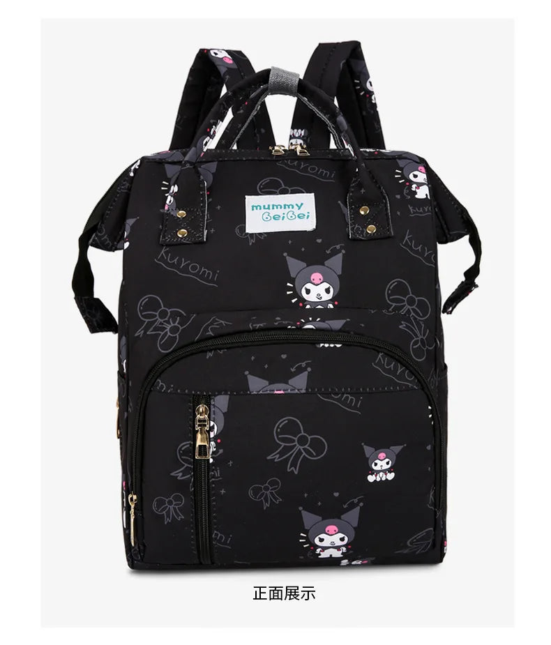 Kuromi New Diaper Bag Backpack Cartoon Cute Baby Diaper Bag Backpack Multifunctional Fashion Lightweight Baby Bag Large Capacity