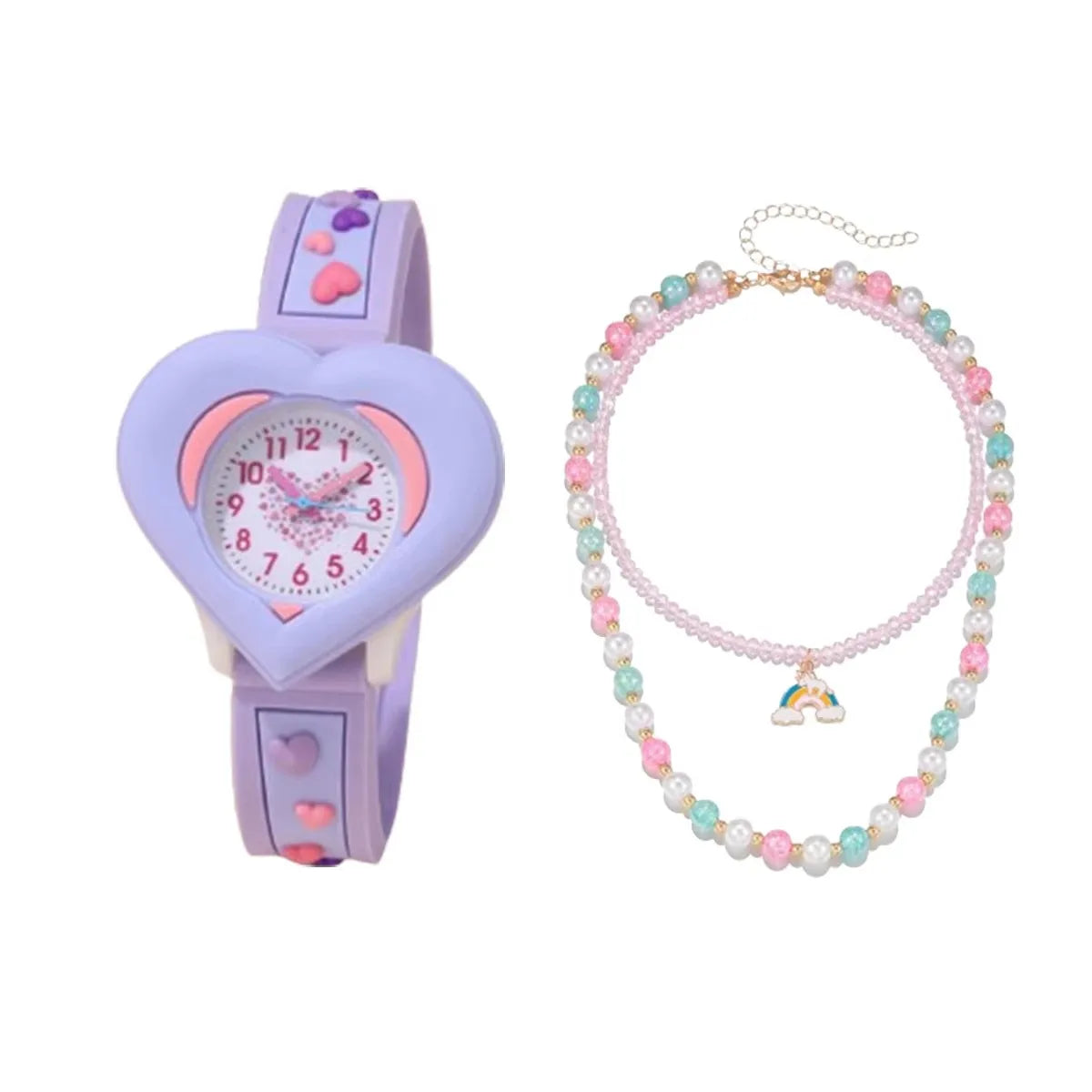 New Fashion Heart shaped Children's Love 3D Cartoon Watch Children's Learning Watch