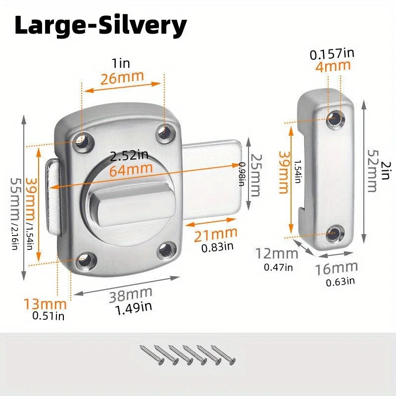 Gate Latch Slide Bolt Latches Lock, Safety Double Sided Gate Hardware