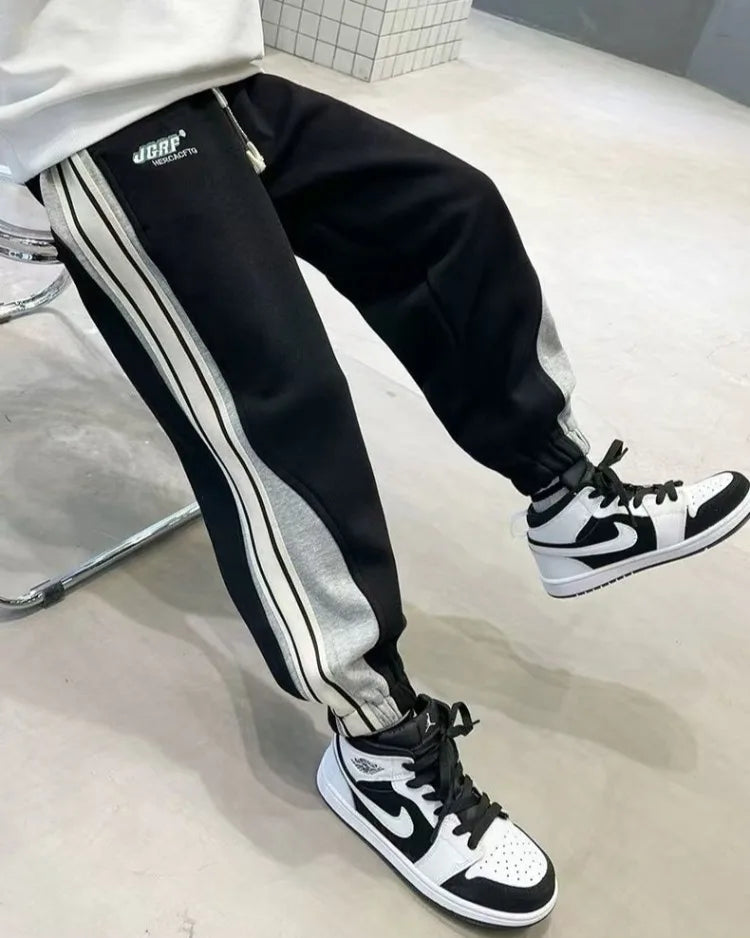 Knit Sport Pants for Boys' Autumn/Winter Casual Wear, Cuffed Joggers, Boys' Sweatpants, Boys' Athletic Pants