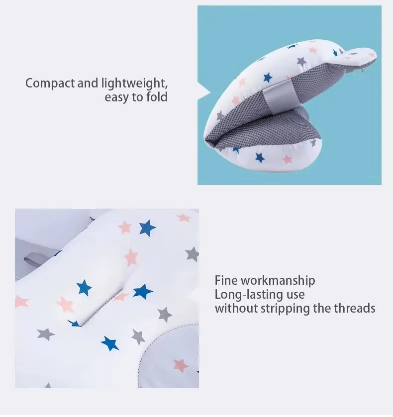 PANGDUBE Baby Bath Seat Newborn Bathtub Cushion Adjustable Support Pad with Non-Slip Mat 0-12 Months Shower Safety Float