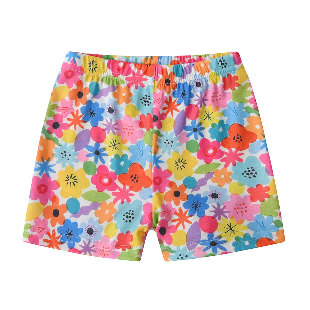 VIKITA Girls Clothing Sets for Summer Kids Rabbit Floral Print Cotton Short Sleeve T Shirt and Pants 2 Pcs Suit Clothes Sets