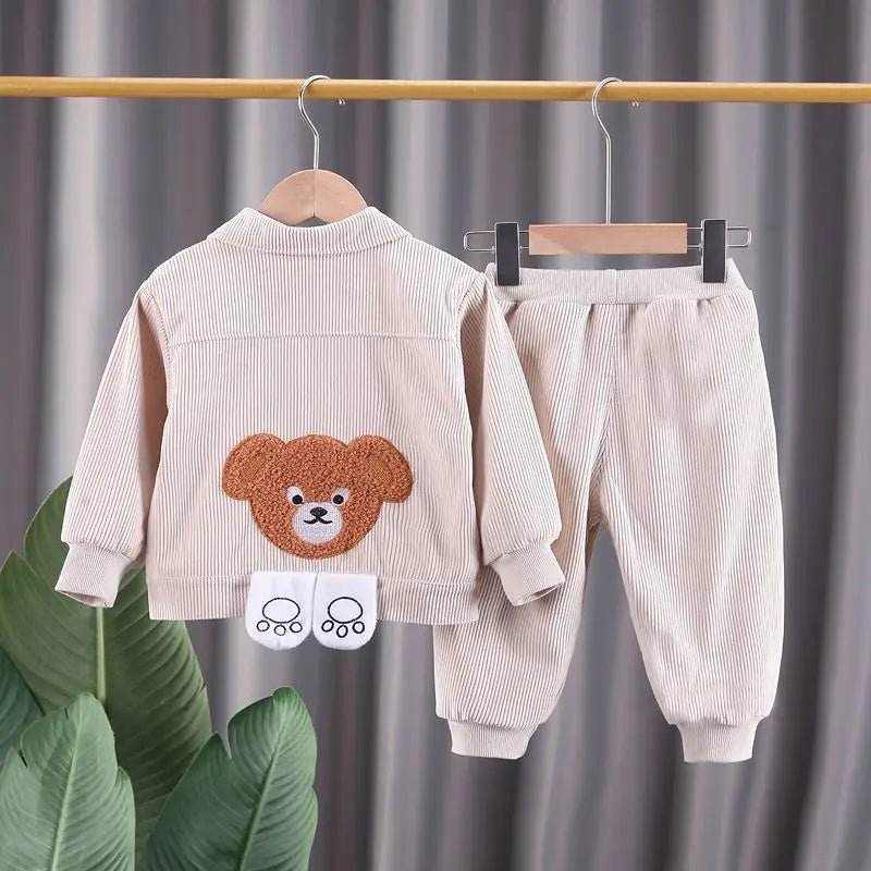 Cute Bear Spring Autumn Long Sleeve Kids Clothes Pants Suits Toddler Children Sportswear Casual Kids Outfits For 1 to 5 Years
