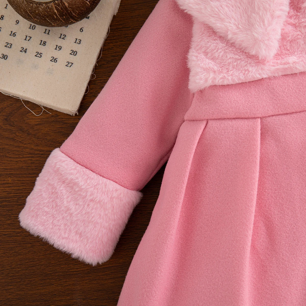 Winter New Pink Bow Baby Girl Coat, Sweet And Cute Children'S Clothing Suitable For Babies Aged 6 Months To 3 Years Old