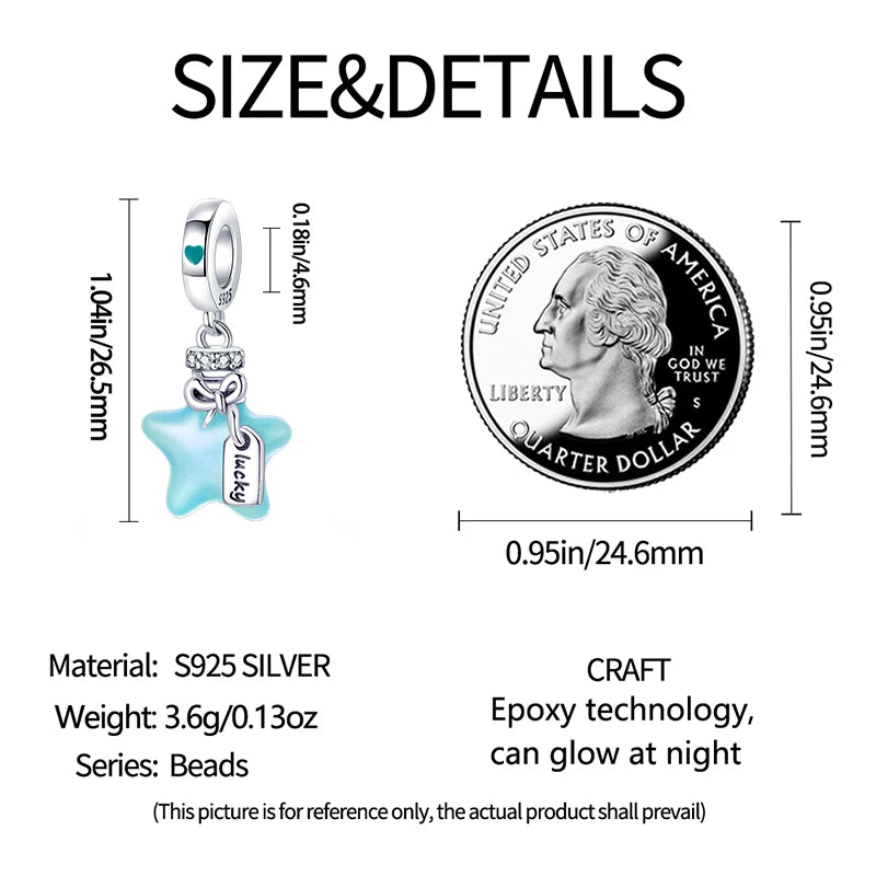 Fit Qikaola 925 Original Bracelets Blue Zircon Owl Luminous Sea Turtle Octopus 925 Silver Charms Beads DIY Birthday Jewelry Gift