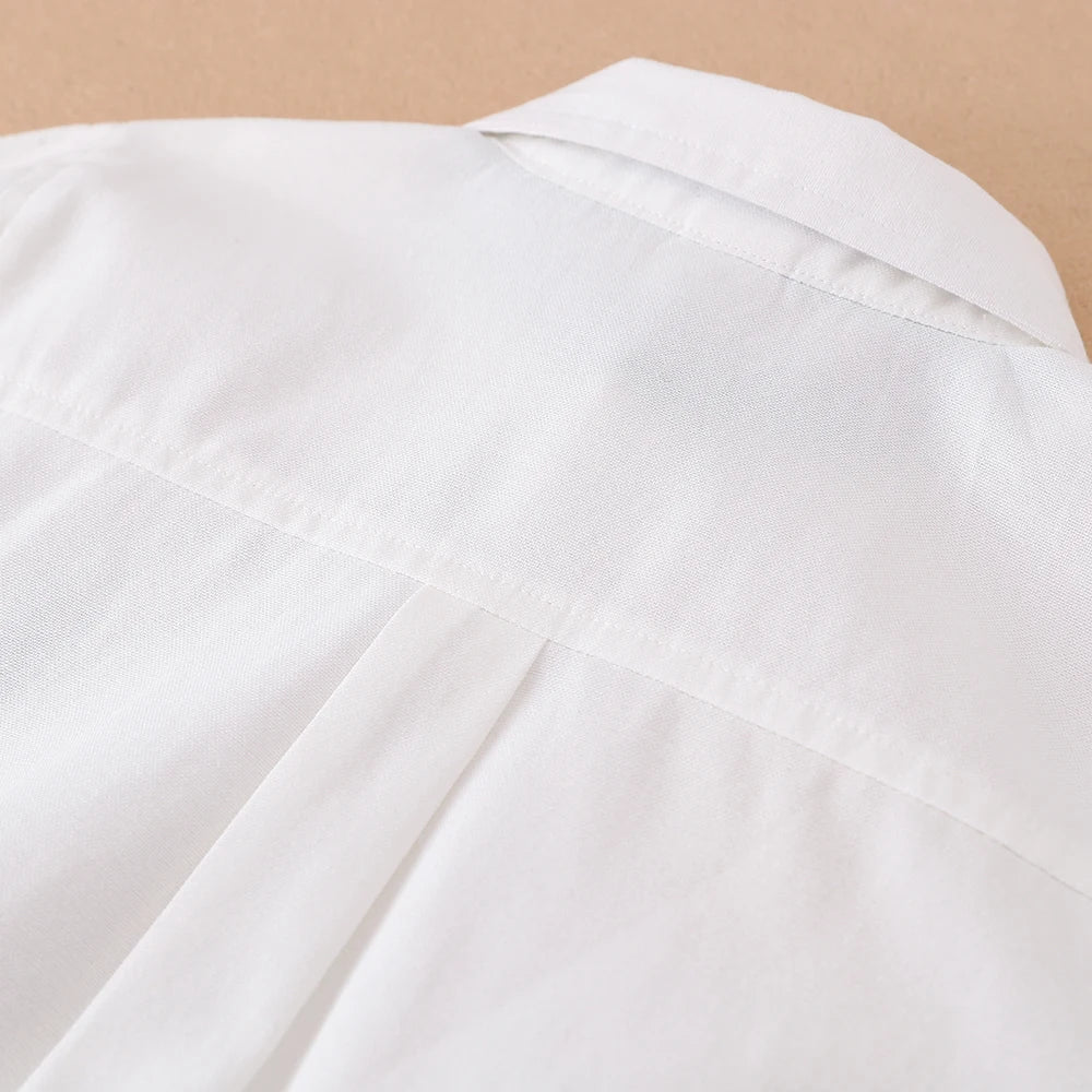 Boys School Uniform Shirts Long Sleeve Spring Autumn Turn-down Collar Kids Tops for School Children