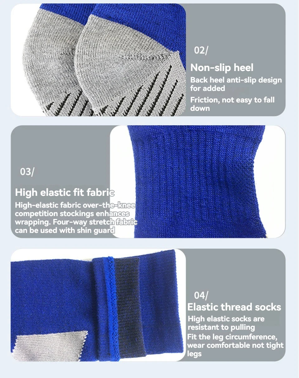 Loogdeel 1 Pair Soccer Socks, Sport Knee High Socks Calf Compression Athletic Socks for Kids Adults Running&Training Football