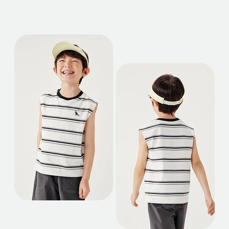 Mini Bala Boys Quick-Dry Cotton Tank Top Breathable Soft and Skin-Friendly 2025 New Summer Underwear for Kids