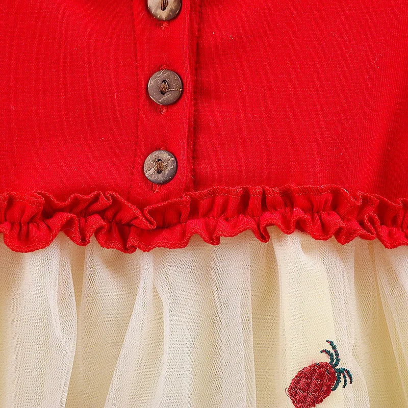 Spring And Autumn New Baby Girl Princess Dress, Pineapple Embroidered Children'S Long Sleeve Clothes (1-3 Years Old)