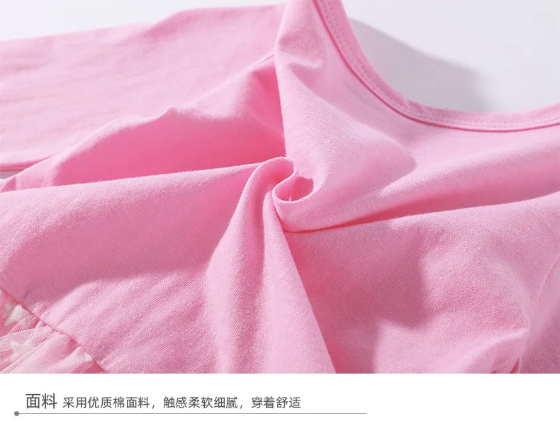 Kid Autumn Girl Long Sleeve Dress Cartoon Garden of Ban ban Gauze Fashion Children 2-7Year Girl Dress