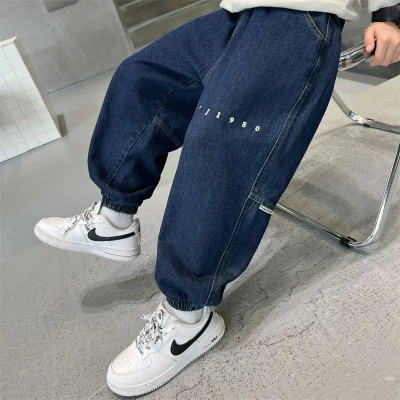 Boys Jeans Spring Autumn 2025 New Style Casual Pants Trendy Stretch Fabric Comfort Fit Toddler Boys