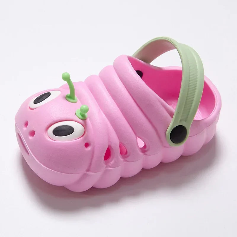 2024 Children Garden Shoes Cute Cartoon Caterpillar Beach Sandals Babies Summer Slippers High Quality Kids Slippers Flip Shoes