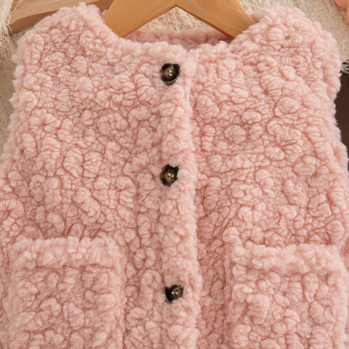 Autumn And Winter New Cute Cartoon Baby Girl Vest Coat, Thick And Warm Children'S Clothing For Babies Aged 9 Months To 4 Years
