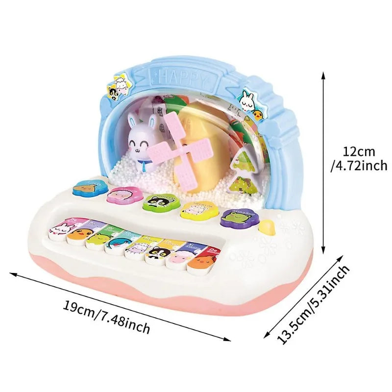 Baby Music Piano Toy Musical Instrument with Lights for Toddlers Early Learning Animal Keyboard Toy Gift for Boys Girls