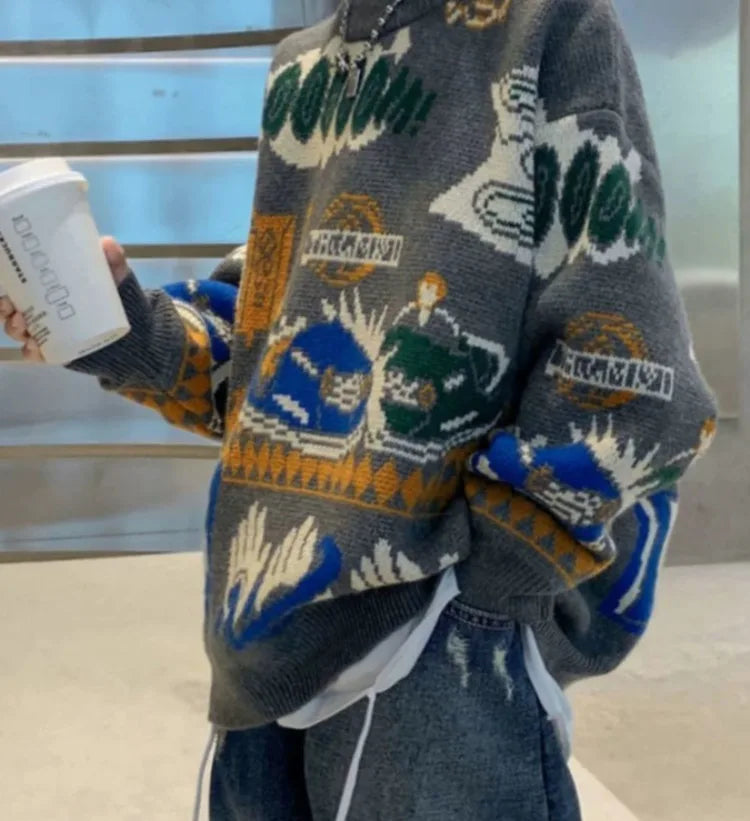 2025 New Boys' Autumn/Winter Fleece-Lined Thickened Pullover Knit Sweater - Warm Base Layer for Kids, Trendy & Cozy Design