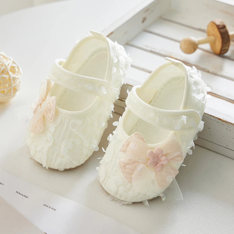 Adorable Baby Girl Bow Flats Shoes with Petal Design for Special Occasions like Parties Festivals and Baby Showers - Perfect