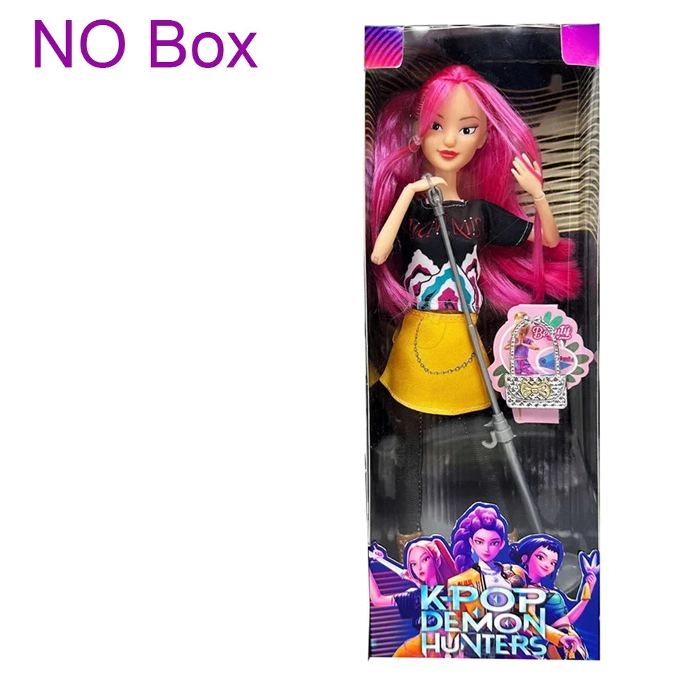 Hot Sale Kpop Demon Hunters Doll Toys Rumi Mira Zoey Action Figure Toy Beautiful Princess Plastic DIY Toy Girls Christmas Gift